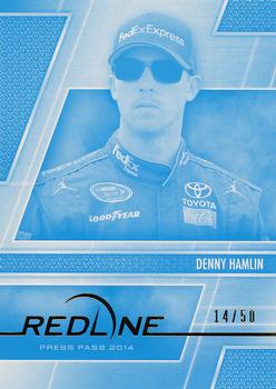 2014 Press Pass Redline - Color Proof Cyan #23 Denny Hamlin Front