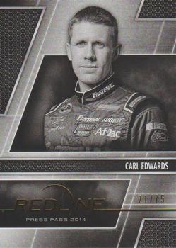 2014 Press Pass Redline - Color Proof Black & White #18 Carl Edwards Front