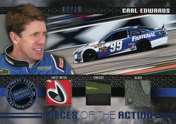 2014 Press Pass Redline - Pieces Of The Action Blue #PA-CE Carl Edwards Front