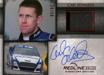 2014 Press Pass Redline - Redline Relics Signature Edition Red #RRSE-CE1 Carl Edwards Front