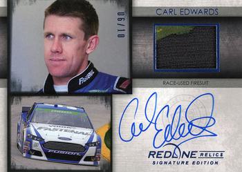 2014 Press Pass Redline - Redline Relics Signature Edition Blue #RRSE-CE1 Carl Edwards Front