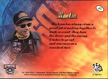 1998 Press Pass Stealth #40 Mark Martin Back