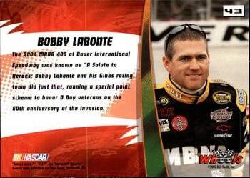 2005 Wheels High Gear #43 Bobby Labonte's Car Back