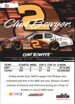 2008 Wheels High Gear #30 Clint Bowyer Back