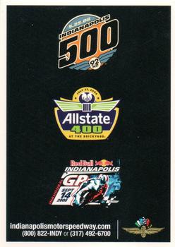 2008 Indianapolis Motor Speedway #NNO Hall of Fame Museum Info Front