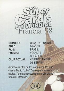 1998 Los Super Cards Del Mundial Francia #14 Juninho Back