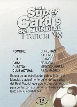 1998 Los Super Cards Del Mundial Francia #15 Christian Karembeu Back