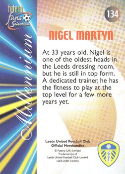 2000 Futera Fans Selection Leeds United - Foil #134 Nigel Martyn Back
