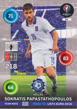 2015 Panini Adrenalyn XL Road to Euro 2016 #94 Sokratis Papastathopoulos Front