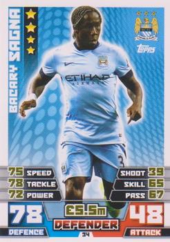 2014-15 Topps Match Attax Premier League Extra #34 Bacary Sagna Front
