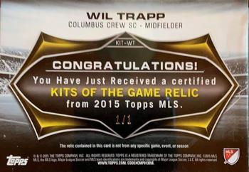 2015 Topps MLS - Kits of the Game Relics Printing Plates Magenta #KIT-WT Wil Trapp Back