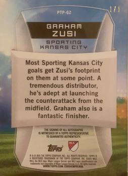 2015 Topps MLS - Presence of the Pitch Autographs Red #PTP-GZ Graham Zusi Back