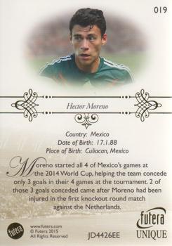 2015 Futera Unique World Football #019 Hector Moreno Back