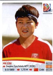 2015 Panini Women's World Cup Stickers #51 Ma Jun Front