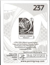2015 Panini Women's World Cup Stickers #237 Ligia Moreira Back