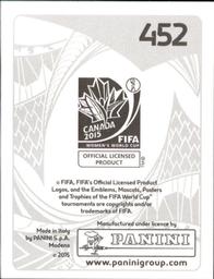 2015 Panini Women's World Cup Stickers #452 Yoreli Rincon Back