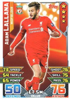 2015-16 Topps Match Attax Premier League #134 Adam Lallana Front