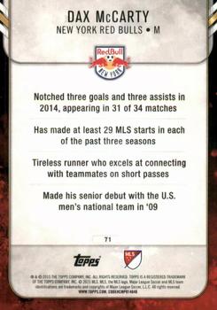 2015 Topps Apex MLS - Red #71 Dax McCarty Back