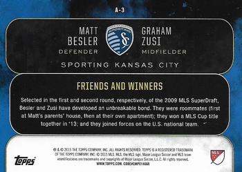 2015 Topps Apex MLS - Alliances #A-3 Graham Zusi / Matt Besler Back