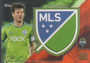 2015 Topps Apex MLS - Crest Jumbo Relics Orange #CJR-BE Brad Evans Front