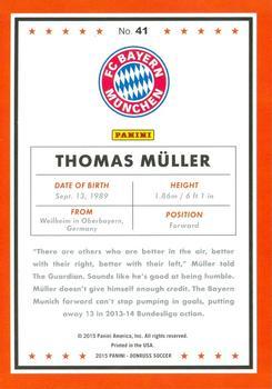 2015 Donruss - Green Soccer Ball #41 Thomas Muller Back