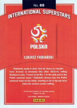 2015 Donruss - International Superstars Red Soccer Ball #69 Lukasz Fabianski Back