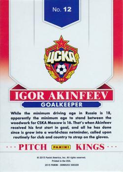 2015 Donruss - Pitch Kings Gold Panini Logo #12 Igor Akinfeev Back