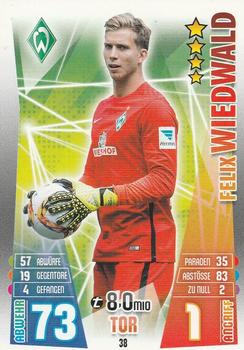 2015-16 Topps Match Attax Bundesliga #38 Felix Wiedwald Front