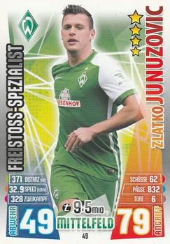 2015-16 Topps Match Attax Bundesliga #49 Zlatko Junuzović Front