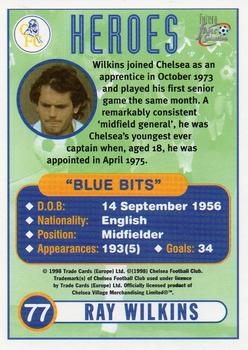 1998 Futera Chelsea Fans Selection #77 Ray Wilkins Back