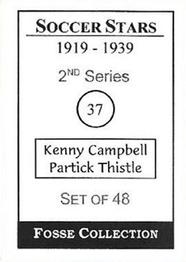 1998 Fosse Soccer Stars 1919-1939 : Series 2 #37 Kenny Campbell Back