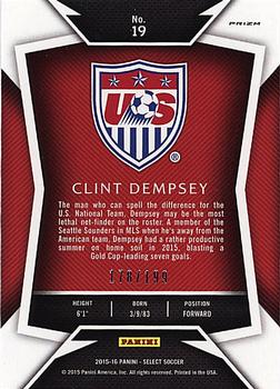 2015-16 Panini Select - Red Prizm #19 Clint Dempsey Back