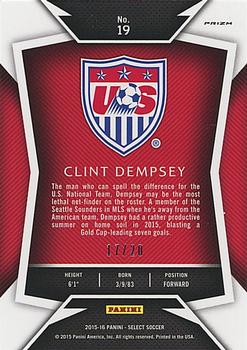 2015-16 Panini Select - Pink Prizm #19 Clint Dempsey Back