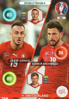 2016 Panini Adrenalyn XL UEFA Euro #401 Josip Drmic / Admir Mehmedi Front