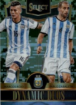 2015-16 Panini Select - Dynamic Duos Camo Prizm #DD-1 Marcos Rojo / Pablo Zabaleta Front