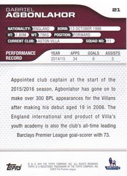 2015 Topps Premier Gold - Premier Gold #21 Gabriel Agbonlahor Back