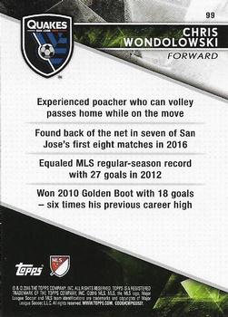 2016 Topps Apex MLS #99 Chris Wondolowski Back