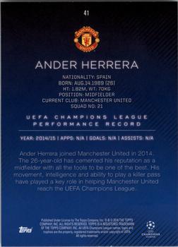 2015-16 Topps UEFA Champions League Showcase - Blue #41 Ander Herrera Back