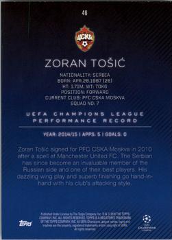 2015-16 Topps UEFA Champions League Showcase - Blue #46 Zoran Tošic Back