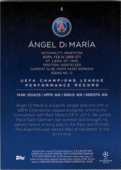 2015-16 Topps UEFA Champions League Showcase - Black #6 Ángel Di María Back