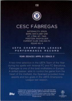 2015-16 Topps UEFA Champions League Showcase - Champions #159 Cesc Fabregas Back