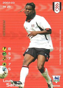 2002 Wizards Football Champions Premier League 2002-2003 #57 Louis Saha Front