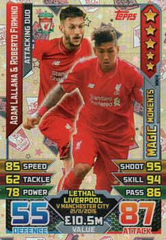 2015-16 Topps Match Attax Premier League Extra - Magic Moments #MM14 Adam Lallana / Roberto Firmino Front