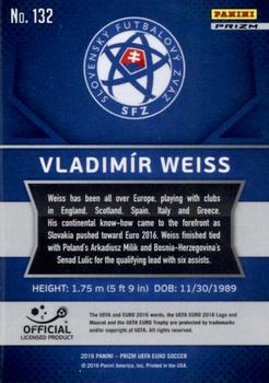 2016 Panini Prizm UEFA Euro - White Prizms #132 Vladimir Weiss Back