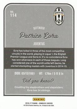2016-17 Donruss #114 Patrice Evra Back