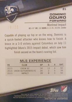 2016 Topps MLS - Orange #85 Dominic Oduro Back
