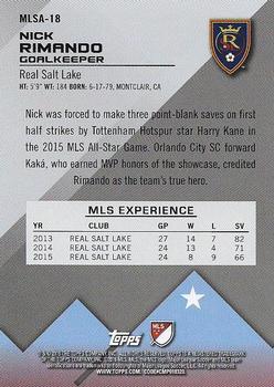 2016 Topps MLS - 2015 All-Stars #MLSA-18 Nick Rimando Back