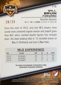 2016 Topps MLS - Base Autographs #115 Will Bruin Back