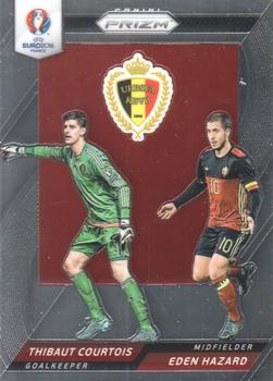 2016 Panini Prizm UEFA Euro - Country Combinations Duals #6 Eden Hazard / Thibaut Courtois Front