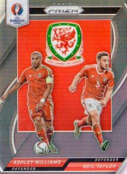 2016 Panini Prizm UEFA Euro - Country Combinations Duals Black Prizms #32 Neil Taylor / Ashley Williams Front